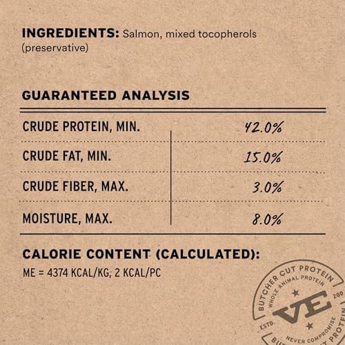 Vital Essentials Freeze Dried Dog Treats, Salmon Bites, 2.5 oz Bag
