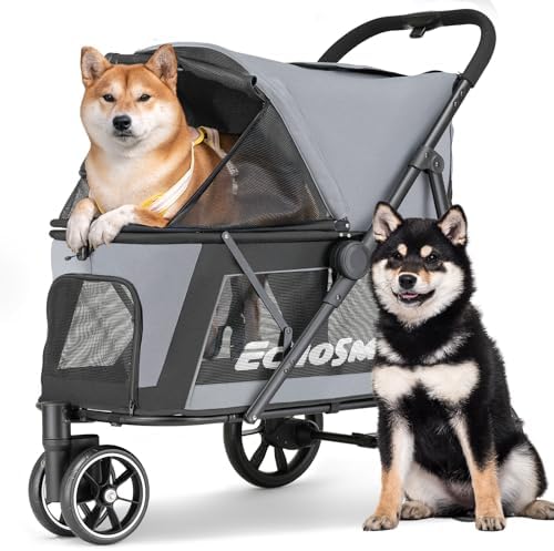 EchoSmile 3-Wheel Pet Stroller - Gray, All-Terrain