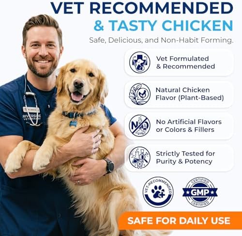 Dog Calming Chews 90 Count Dog Calm Treats Chicken Flavor for All Breeds, 90-Pack, 90 Count