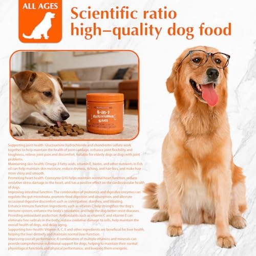 120 Dog Multivitamin Chews, Glucosamine Chondroitin Joint Support