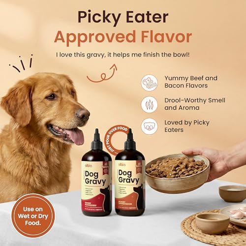 Dog Food Toppers for Dry Food - Savory Roasted Beef Wet Dog Food Topper with Glucosamine, MSM, Beef Bone Broth & Probiotics for Picky Eaters - Hip, Joint & Skin Support, 16 oz