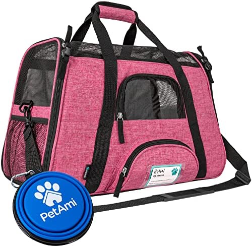 PetAmi Airline Approved Pet Carrier, Cats & Small Dogs, Small, Heather Pink
