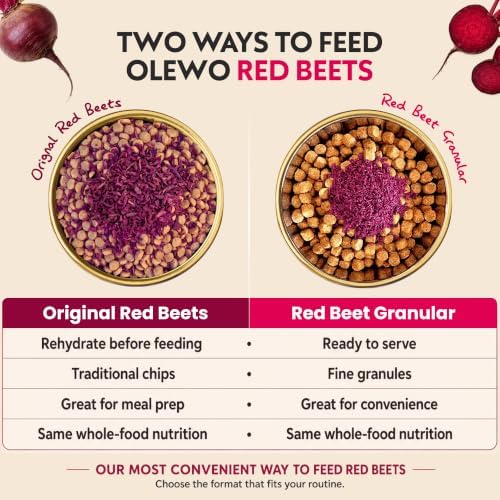 Olewo Red Beets Granular Dog Food Topper – Skin & Coat Support, 22 oz