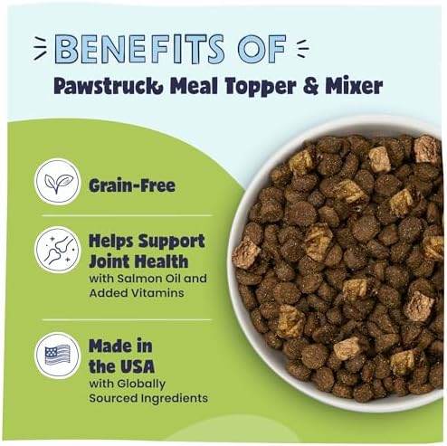 Pawstruck Vet Recommended Air Dried Dog Food Toppers for Picky Eaters, Made in USA with Real Chicken, Premium Meal Mix-in Kibble Enhancer, 8 oz, Packaging May Vary