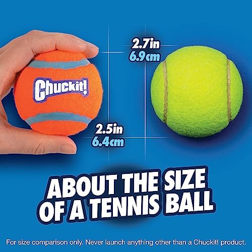 Chuckit! Dog Tennis Ball Dog Toy, Medium 2.5in 2 Pack | Made for Dogs Weighing 0 to 100 Pounds