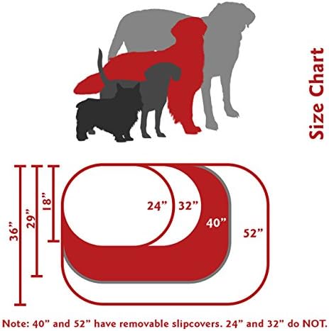 Majestic Pet Suede Calming Dog Bed, 40 Inch Large, Washable, Rust