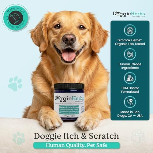 Natural Itch Relief & Allergy Support- TCM Herbal Powder for Hot Spots, Scratching & Yeast- Clears Damp Heat & Soothes Skin from Within- Human Grade, Doctor Formulated, 100% Natural