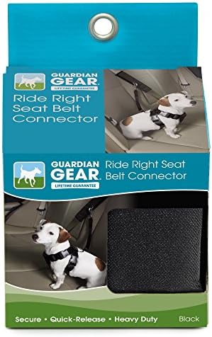 Guardian Gear Ride Right Seat Belt Connectors — Polyester Seat Belt Connectors for Dogs, Black