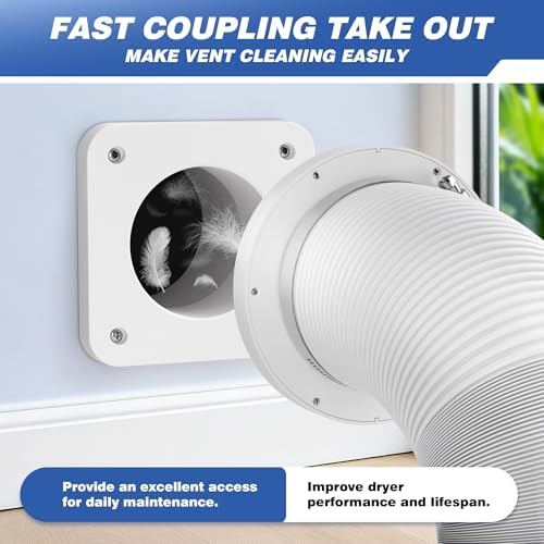 Dryer Vent Kit, DV180 Magnetic Dryer Vent Connector Kit, Airtight Seal Dryer Vent Coupling with 4" 3.3ft Duct, Quick Connector For Tight Space and Easy to Clean