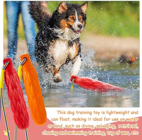 Blueweenly Floating Dog Bumper Toys with Throw Rope, 4-Pack