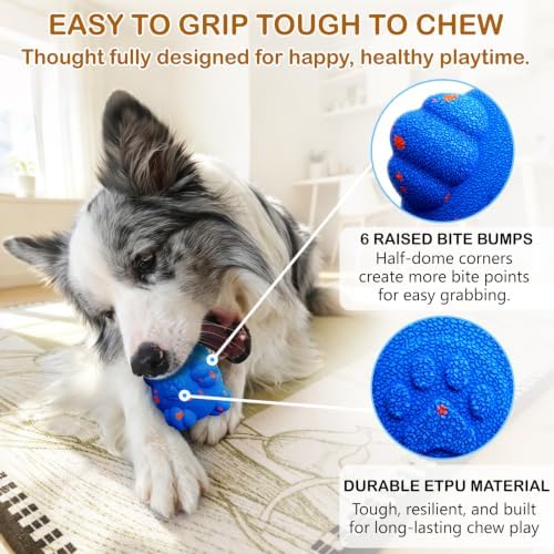 Smart Interactive Dog Toy Ball – Auto Bouncing & Rolling, 3 Interactive Modes, Chew-Resistant E-TPU Material, Waterproof, Chase Pet Ball for Medium & Large Dogs, Blue