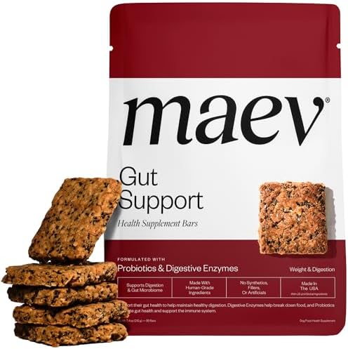 Maev Weight & Digestion Supplement Bars for Dogs, with Probiotics, 30 Count