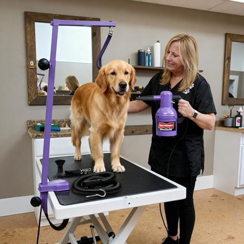METROVAC Quick Draw Cosmic Purple Dog Dryer | Portable Pet Dryer & Dog Blow Dryer | 1.3 HP Single Speed USA