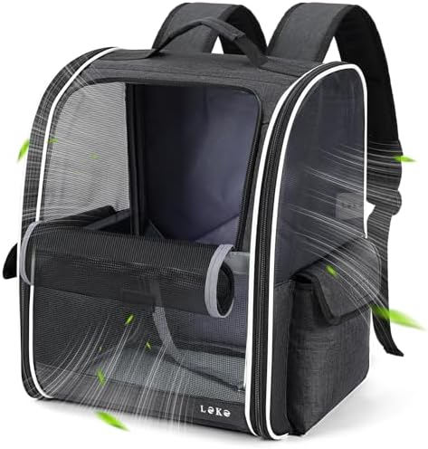 Lekereise Dog Carrier Backpack, Small/Medium Up to 18 lbs, 3 Entrances