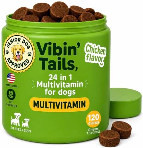 Senior Dog Multivitamin Vibin' Tails - 24-in-1 Soft Chews Chicken 120ct