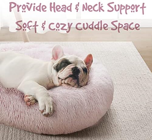 Friends Forever Calming Donut Dog Bed, Medium, Pink, 30"x30"x7"