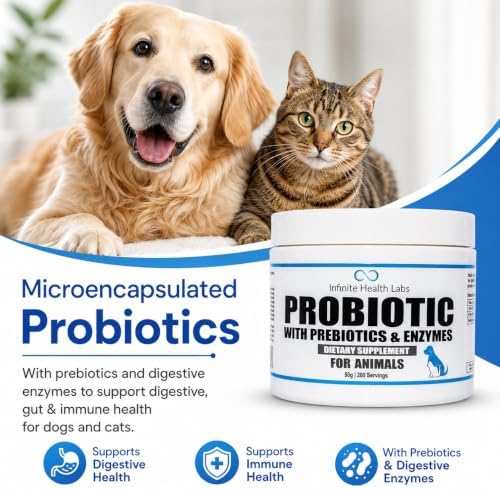 Probiotic Powder for Dogs & Cats with Prebiotics & Digestive Enzymes, 50 g