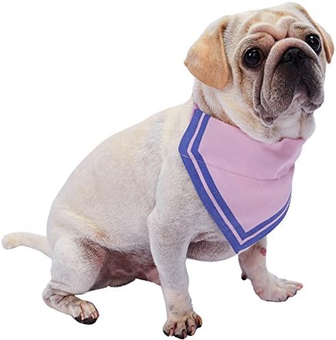 Blueberry Pet Pretty Picks Girly Triangle Pinkish-Purple Cotton Blend Neckerchief Scarf Bandana Adjustable Dog Collar, Small, Neck 12"-16"
