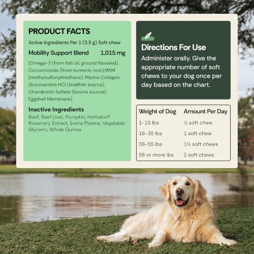 Chuck Norris Power Motion Hip & Joint Soft Dog Chews, 30 Ct