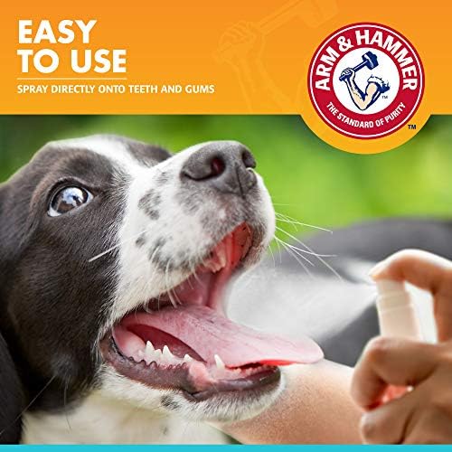Arm & Hammer Dog Oral Care Breath Spray, Mint Flavor, 4 Fl Oz Bottle | Baking soda spray, brushless formula, mint flavor, daily plaque and tartar control
