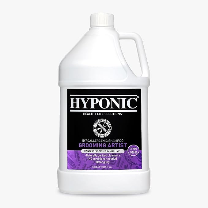 HYPONIC Grooming Artist Shampoo - Premium Hypoallergenic Pet Shampoo for Groomers (Hand Scissoring & Volume (1 GAL))