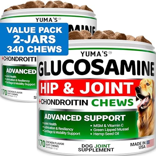 (2 Pack) Glucosamine for Dogs - 340 Ct - Hip and Joint Supplement for Dogs