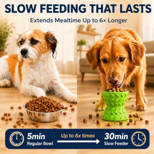 Treat Dispensing Dog Toy, Puzzle Toy for Small & Medium Dogs, Slow Feeder | Interactive treat dispensing toy keeps dogs busy with reward play, encourages problem solving, provides mental stimulation