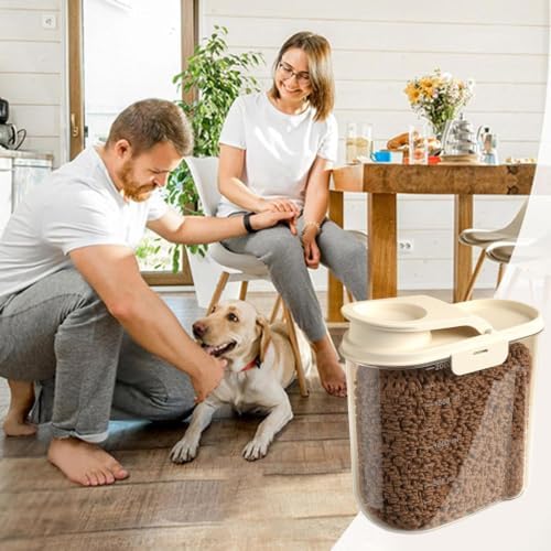 Dog Food Storage 2L Airtight Anti-Moisture Dust-Proof, 2L, Khaki