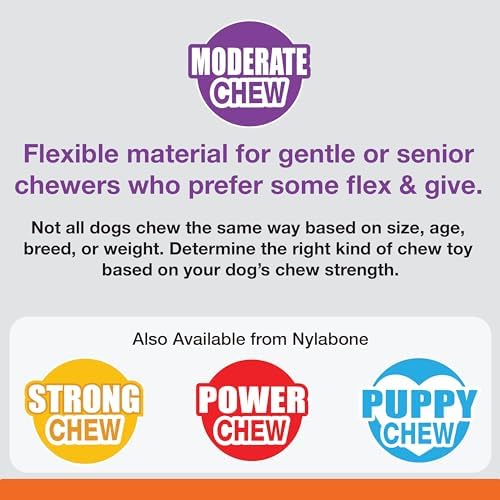Nylabone Oval Ring Flexi Chew Toy for Dogs, Flexible Dog Toys for Moderate & Gentle Chewers, Chicken Flavor, Medium - Up to 35 lbs, 1 Count