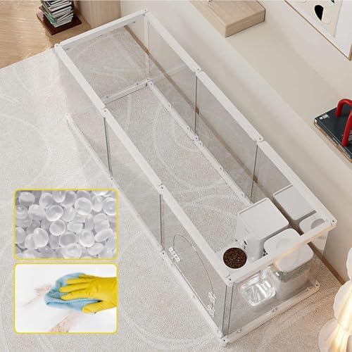 Acrylic Puppy Playpen, Safety Non-Slip Pet Gate, DIY Shape Combination for Indoor Use, Secure Transparent Dog Fence, 14-Piece Set