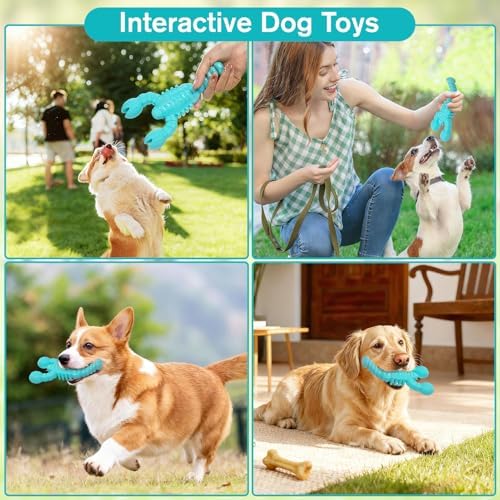 Dog Toys for Aggressive Chewers, Indestructible Tough Dog Chew Toys for Medium Large Breeds, Bacon Flavor to Keep Them Busy