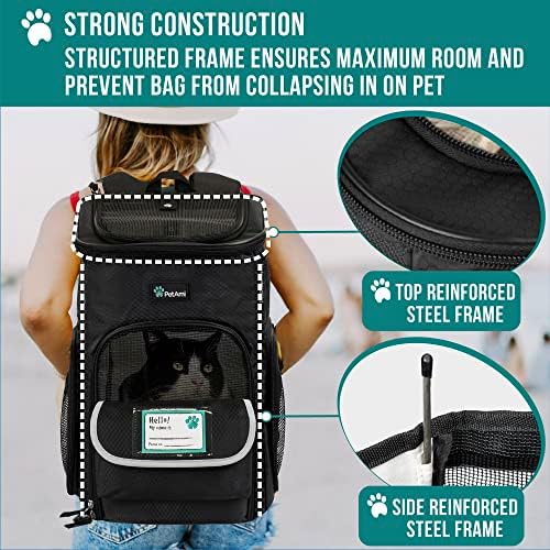 PetAmi Dog Backpack Carrier, Airline Approved, 4-Way Entry, Black