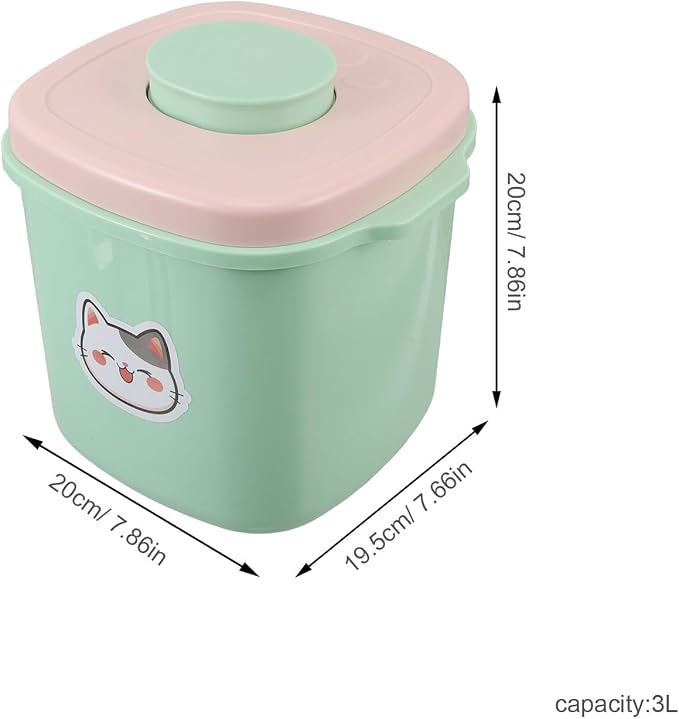 POPETPOP Airtight Cat and Dog Food Storage Barrel with Open Lid Vacuum Seal for, Pink