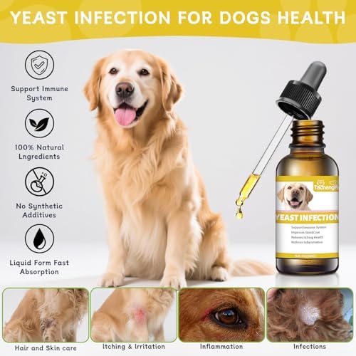 Natural Yeast Infection Treatment for Dogs, Helps to Support Itch Relief, Dog Ear Infection Treatment & Dog Yeast Infection Treatment for Dogs Help Supports Allergy, 60ml 1 Pack