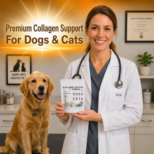 Collagen Peptide Powder for Dogs and Cats, Hydrolyzed, Grass Fed Beef, Pasture Raised Bovine, Hip and Joint Relief, Skin, Gut, and Bone Health Supplement.