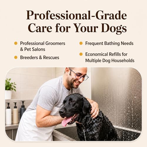 Natural Dog Company Sensitive Skin Dog Shampoo Gallon – Hypoallergenic Oatmeal Shampoo for Dogs, Professional Groomer & Multi-Pet Dog Wash with Aloe Vera & Manuka Honey, Odor Control, 128 oz