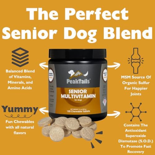 Kala Health PeakTails Senior Multivitamin for Dogs, 150 Count