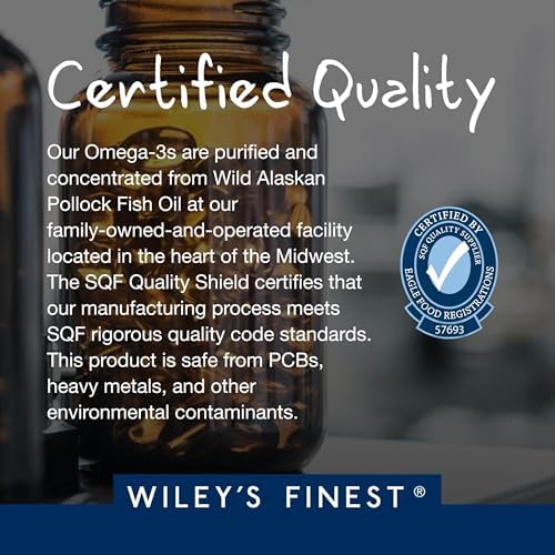 Wiley's Finest Wild Alaskan Fish Oil Peak EPA, 120 Count (Pack of 1)