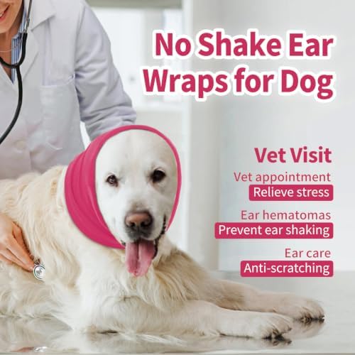 Nanaki Dog Calming Hoodie Dog Hematoma Ear Wraps for Dogs-Ear Protection | Grooming and Force Drying Dog Ear Protector,Dog Ear Muffs Head Warp For Fireworks Anxiety Relief,Ear Protection Head Cover