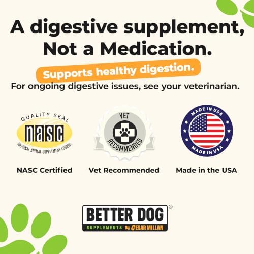 Better Dog Happy-Go-Lucky Belly Digestive Support Powder for Dogs, 4 oz