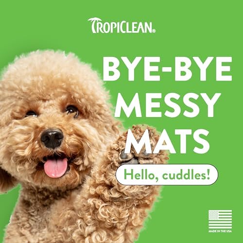 TropiClean Dog Detangler Spray Dematting, Leave-in Conditioner, 1 Gallon
