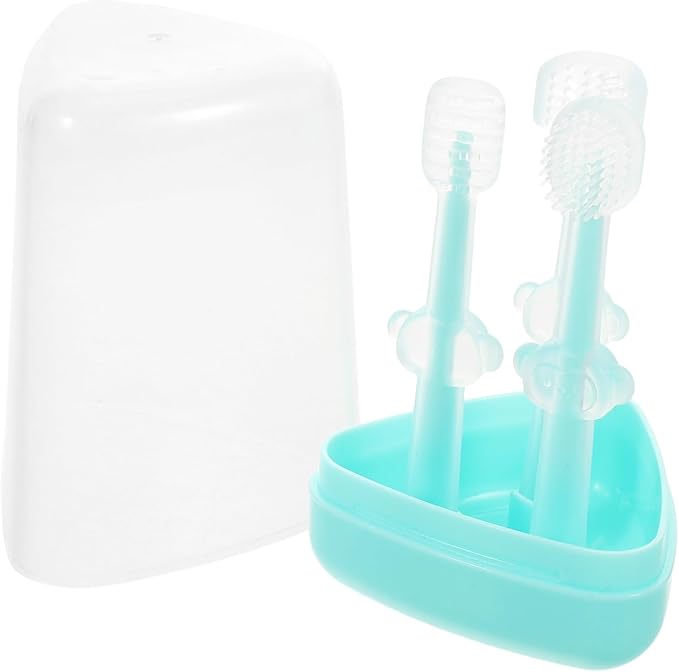 Toyvian 1set Silicone Pet Toothbrush Kit for Cats and Small Dogs Gentle Cleaning with Comfortable Grip Food-Grade Silicone for Daily Oral Care