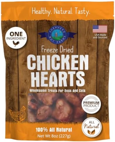 Shepherd Boy Farms Freeze Dried Chicken Hearts for Dogs & Cats - 8oz