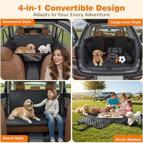 URPOWER 4-in-1 Dog Car Seat Cover - Waterproof Hammock