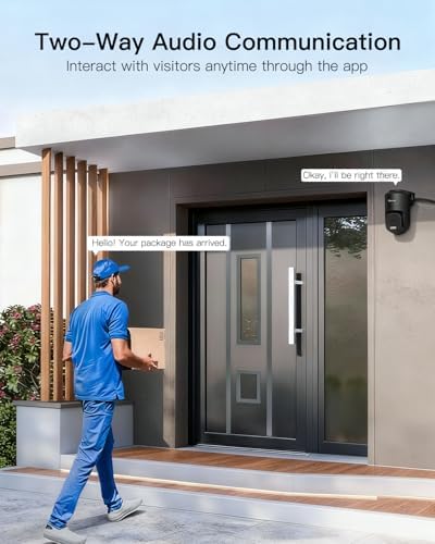 VIMTAG Pan/Tilt Outdoor Security Camera, 2.5K 4MP WiFi Home CCTV Camera, 360° View & Motion Tracking, Color Night Vision, 2-Way Audio, AI Detection Alarm, IP66, Cloud & SD Card Storage, Works w/Alexa