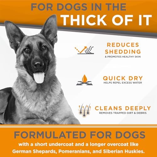 TropiClean Perfect Fur Detangling & Deshedding Shampoo, 16oz | For Breeds with Thick Double Coats | Natural Moisturizing Formula | Puppy Safe
