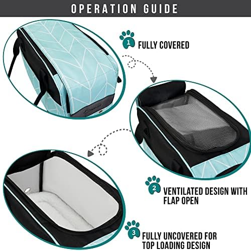 PetAmi Small Dog Purse Carrier with Pockets, Airline Approved, Chevron Teal