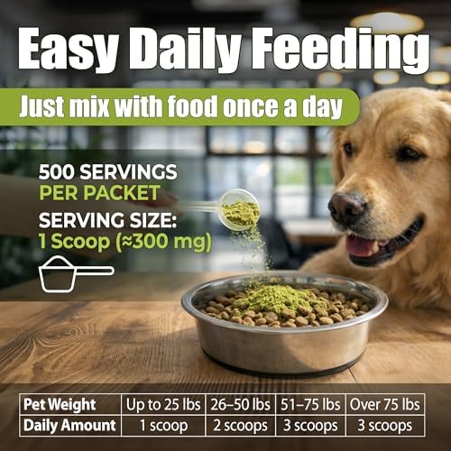 Premium Green Lipped Mussels for Dogs and Cats 100% Pure New Zealand Natural Supplements Vitamins to help your Pet for Hip and Joint Flexibility, Mobility, Strength, Tendons and Muscles (5.28, Ounces)