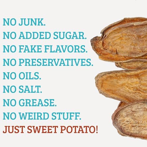 Barkz Veggies Sweet Potato Dog Treats – USA Grown Single Ingredient Dehydrated Slices – Sweet Potato Chews for Dogs with Sensitive Stomachs – Grain Free, No Fillers – 1 lb