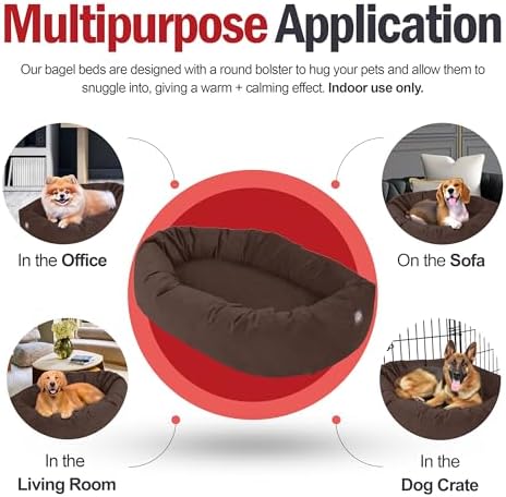 Majestic Pet Suede Calming Dog Bed, 52 Inch X-Large, Washable, Chocolate